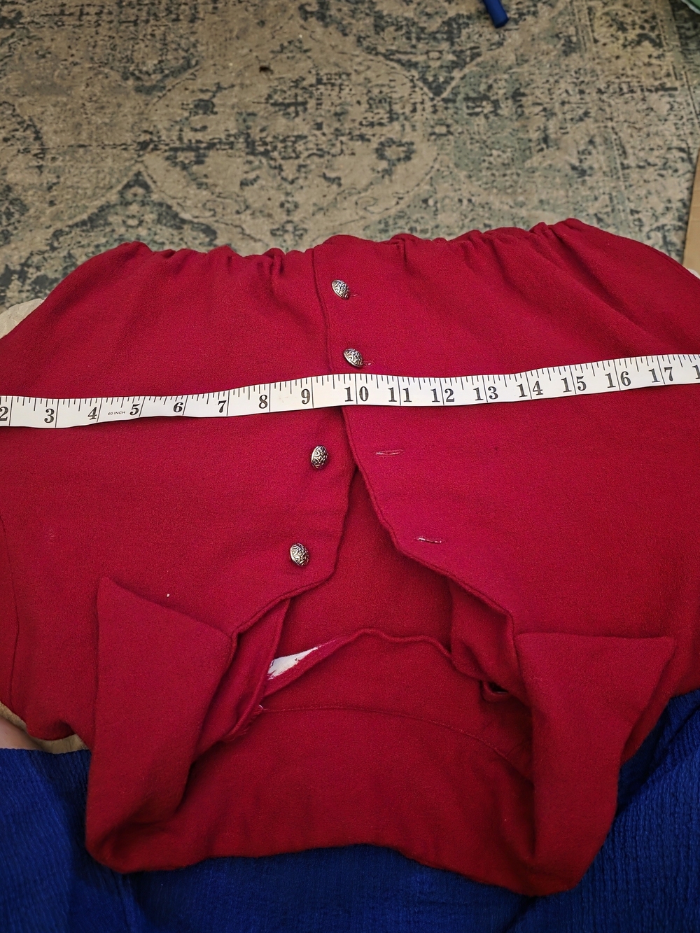Red Button-Front Midi Dress with Pocket Detail